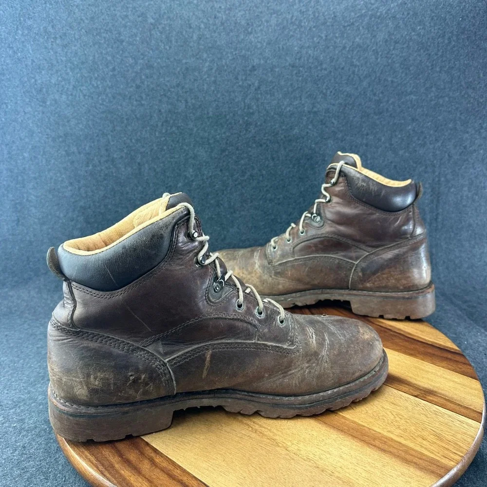 Chippewa Brown Leather Work Boots Chip-A-Tex Lace Up Vibram Mens Size 12 72250